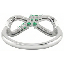 Afbeelding in Gallery-weergave laden, Groene smaragd ring Infinity stijl 1 karaat witgoud 14K sieraden