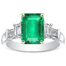 Afbeelding in Gallery-weergave laden, Grote Groene Smaragd Edelsteen Ring Natuurlijke Aarde Gedolven Diamant Dames Sieraden