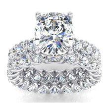 Afbeelding in Gallery-weergave laden, Grote Kussen Echt Diamanten Verlovingsring Set 12,50 Karaat