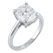 Afbeelding in Gallery-weergave laden, Grote Kussenslijpsel Natuurlijke uit de aarde gewonnen Diamant 3 Karaat Solitaire Ring