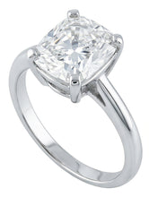 Afbeelding in Gallery-weergave laden, Grote Kussenslijpsel Natuurlijke uit de aarde gewonnen Diamant 3 Karaat Solitaire Ring