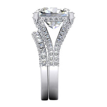 Afbeelding in Gallery-weergave laden, Grote Ovale Echt Diamant Trouw Ring En Band Set