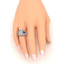 Afbeelding in Gallery-weergave laden, Grote Ovale Echt Diamant Trouw Ring En Band Set