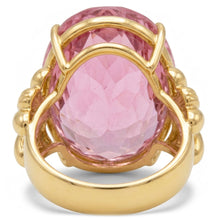 Afbeelding in Gallery-weergave laden, Grote Ovale Geslepen Roze Kunziet Edelsteen Ring 30 Karaat Geelgoud 14K