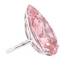 Afbeelding in Gallery-weergave laden, Grote Peervormige Solitaire Ring met 3 Karaat Roze Saffier Edelsteen, 14K Witgoud