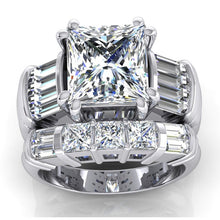 Afbeelding in Gallery-weergave laden, Grote diamanten ring 4,50 ct. Diamanten drie stenen gouden verlovingsring