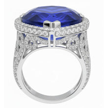 Afbeelding in Gallery-weergave laden, IGI GECERTIFICEERDE Grote Hartgeslepen Blauwe Saffier Ring