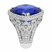 Afbeelding in Gallery-weergave laden, IGI GECERTIFICEERDE Grote Hartgeslepen Blauwe Saffier Ring