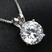 Afbeelding in Gallery-weergave laden, Grote Ronde Geslepen Echt Diamanten Halsketting Hanger 3,5 Karaat Witgoud 14K