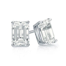 Afbeelding in Gallery-weergave laden, Grote Smaragd Geslepen Echt Diamanten 5 Ct oorknopjes Wit Goud 14K Prong Set