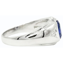 Afbeelding in Gallery-weergave laden, Gypsy Jubileumring Ovaal Ceylon Saffier Vintage Style 1.25 Karaat