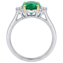 Afbeelding in Gallery-weergave laden, Smaragd Edelsteen Ring 2,50 karaat Bicolor 14K Goud – bovenaanzicht