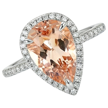 Afbeelding in Gallery-weergave laden, echte round morganiet 9.00karaat ring close-up detail
