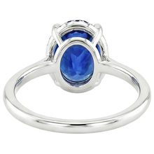Afbeelding in Gallery-weergave laden, Halo Ceylon Sapphire Ring Ovaal Geslepen 3.50 Karaat Prong Setting