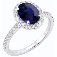 Afbeelding in Gallery-weergave laden, echte round saffier 3.50karaat ring zijaanzicht