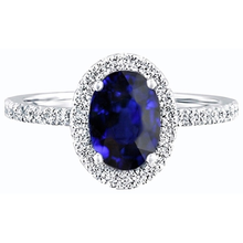 Afbeelding in Gallery-weergave laden, echte round saffier 3.50karaat ring profielweergave
