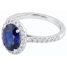 Afbeelding in Gallery-weergave laden, echte round saffier 3.50karaat ring op wit