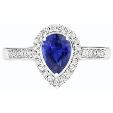 Afbeelding in Gallery-weergave laden, echte round saffier 3.50karaat ring op wit