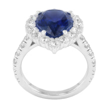 Afbeelding in Gallery-weergave laden, Natuurlijke Echte (Niet Labgekweekt) Halo Edelsteen Ring Peer Blauwe Saffier Goud Dames Sieraden 8 Karaat
