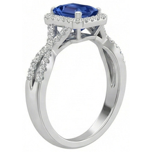 Afbeelding in Gallery-weergave laden, echte round saffier 3.50karaat ring profielweergave
