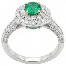 Afbeelding in Gallery-weergave laden, Smaragd Gekleurde Steen Ring – hoekaanzicht