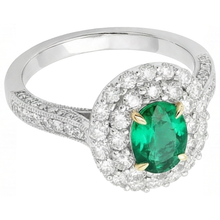 Afbeelding in Gallery-weergave laden, Smaragd Gekleurde Steen Ring – profielaanzicht