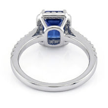 Afbeelding in Gallery-weergave laden, Halo Gouden Diamanten Ring Smaragd Blauwe Saffier Met Accenten 3 Karaat