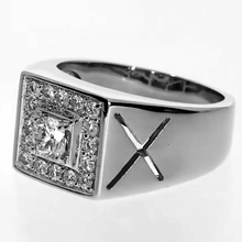 Afbeelding in Gallery-weergave laden, Halo Mannen Ring Rond Echte Diamant Heren Juwelen