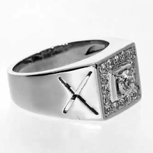 Afbeelding in Gallery-weergave laden, Halo Mannen Ring Rond Echte Diamant Heren Juwelen