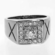 Afbeelding in Gallery-weergave laden, Halo Mannen Ring Rond Echte Diamant Heren Juwelen