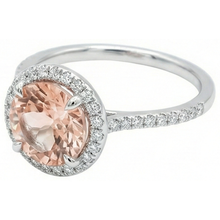 Afbeelding in Gallery-weergave laden, echte round morganiet 13.75karaat ring close-up detail