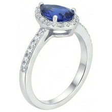 Afbeelding in Gallery-weergave laden, echte pear diamant 3.25karaat ring bovenaanzicht