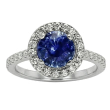 Afbeelding in Gallery-weergave laden, echte round diamant 2.00karaat ring zijaanzicht