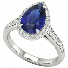 Afbeelding in Gallery-weergave laden, Blauwe Saffier Gekleurde Steen Ring 2,50 karaat 14K Witgoud – hoofdaanzicht