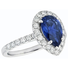 Afbeelding in Gallery-weergave laden, echte round saffier 3.50karaat ring op wit