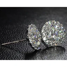 Afbeelding in Gallery-weergave laden, Halo-Stijl Echt Diamanten Oorknopjes 6 Karaat Witgoud 14K Sieraden