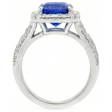 Afbeelding in Gallery-weergave laden, echte round saffier 3.50karaat ring profielweergave