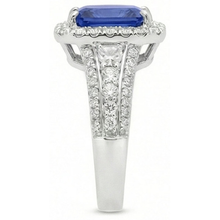 Afbeelding in Gallery-weergave laden, echte round saffier 3.50karaat ring close-up detail