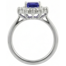 Afbeelding in Gallery-weergave laden, Halo Tanzaniet en Natuurlijke echte diamanten ( niet in een laboratorium gekweekt ) 6.35 karaat ring wit goud 14K