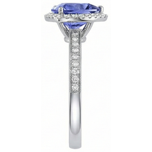 Afbeelding in Gallery-weergave laden, Halo Triljoen Tanzanite AAA en ronde Natuurlijke echte diamanten ( niet in een laboratorium gekweekt ) ring 4 karaat