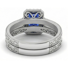 Afbeelding in Gallery-weergave laden, echte round saffier 2.50karaat ring profielweergave