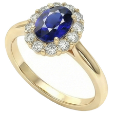 Afbeelding in Gallery-weergave laden, echte round saffier 5.25karaat ring close-up detail