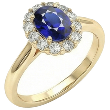 Afbeelding in Gallery-weergave laden, echte round saffier 5.25karaat ring vooraanzicht