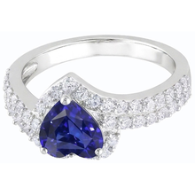 Afbeelding in Gallery-weergave laden, Halo hart natuurlijke blauwe saffier ring 4 karaat Natuurlijke echte diamant ( niet in het laboratorium gekweekt )en