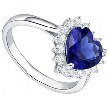 Afbeelding in Gallery-weergave laden, Halo natuurlijke blauwe saffier ring ster stijl Natuurlijke echte diamant ( niet in het laboratorium gekweekt )en 2,50 karaat