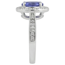 Afbeelding in Gallery-weergave laden, Halo ovaal 10,25 karaat tanzaniet & Natuurlijke echte diamanten ( niet in een laboratorium gekweekt ) ring wit goud 14k