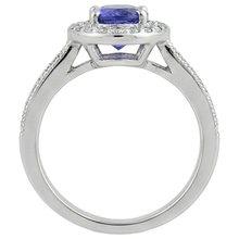 Afbeelding in Gallery-weergave laden, Halo ovaal 10,25 karaat tanzaniet & Natuurlijke echte diamanten ( niet in een laboratorium gekweekt ) ring wit goud 14k