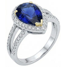 Afbeelding in Gallery-weergave laden, echte round diamant 4.50karaat ring zijaanzicht