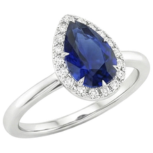 Afbeelding in Gallery-weergave laden, echte round saffier 5karaat ring close-up detail