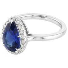 Afbeelding in Gallery-weergave laden, echte round saffier 5karaat ring profielweergave